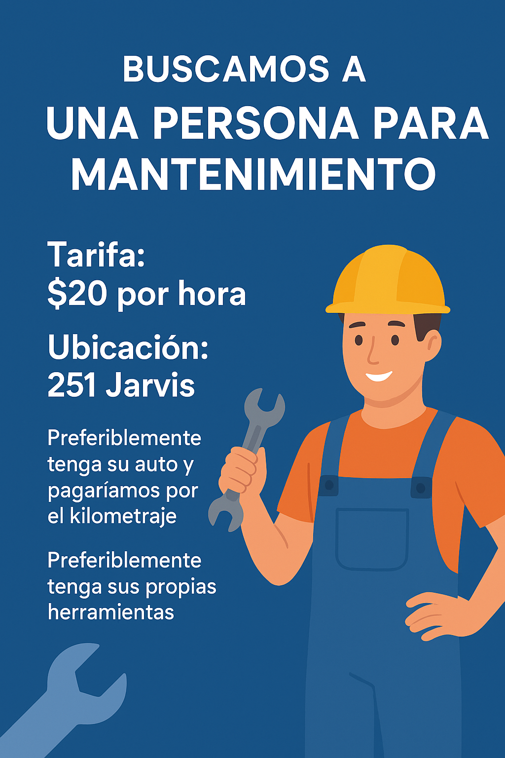 Técnico de Mantenimiento a Tiempo Parcial