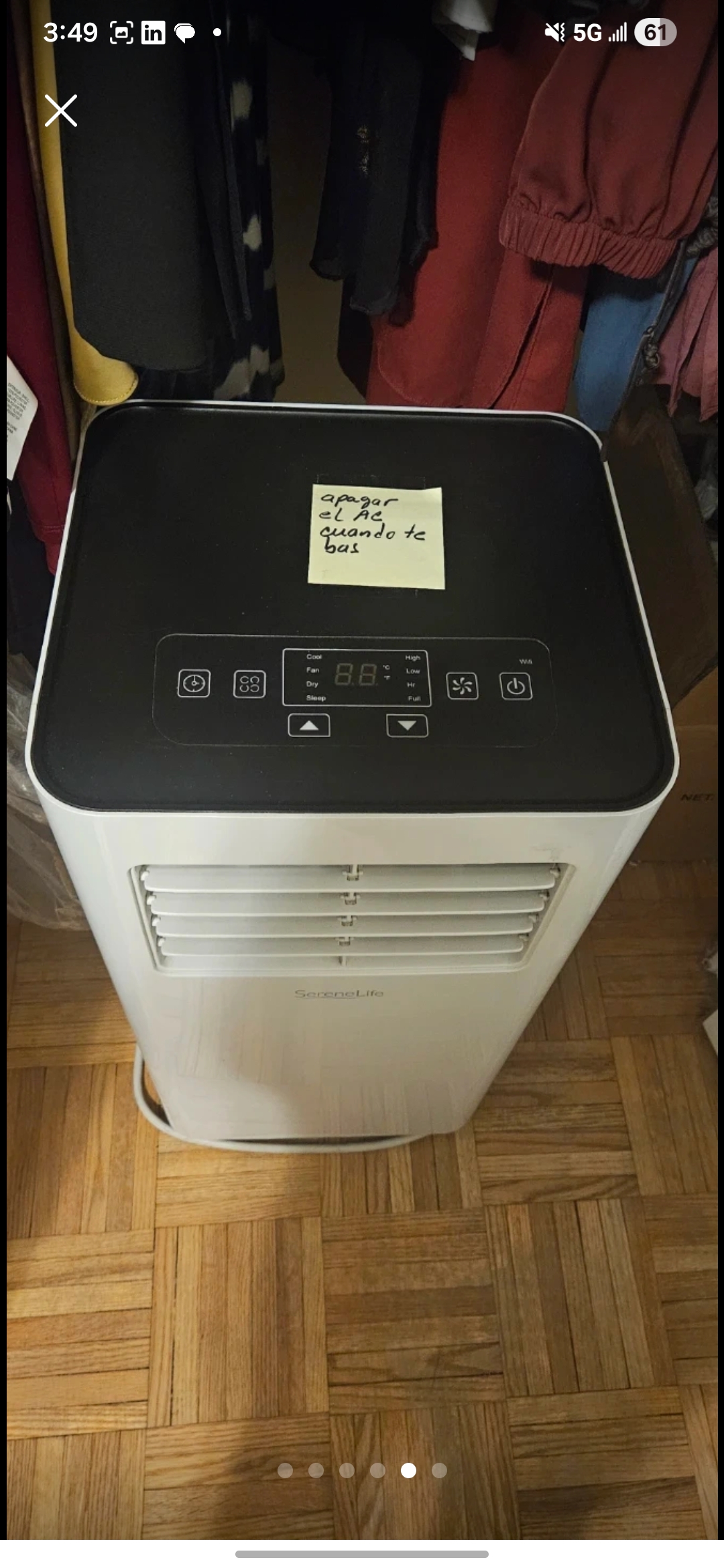 1000BTU SereneLife SLPAC105W Portable Air Conditioner