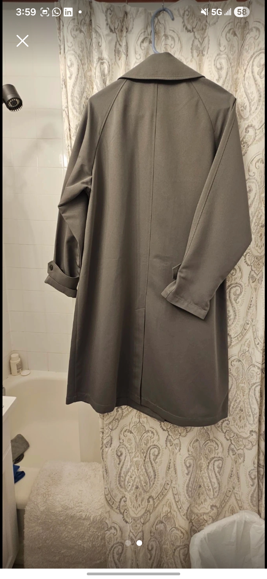 Medium Size M&S Double Breasted Trench Coat - Grey